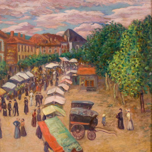 image for: Anònim - Còpia d&#039;«El mercat de Dax» de Darío de Regoyos - Cap a 1909-1947