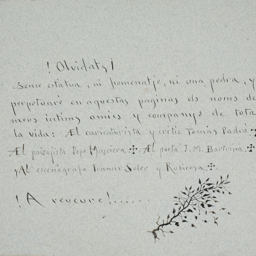 Modest Urgell - ¡Olvidats! (anvers) / El «casero» (revers) - Cap a 1918 image for: Modest Urgell - ¡Olvidats! (anvers) / El «casero» (revers) - Cap a 1918