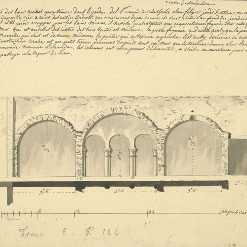 image for: Jacques Moulinier - Detall dels arcs dels banys àrabs de Xàtiva - Cap a 1801-1803