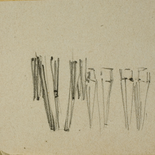 image for: Ramon Martí i Alsina - Croquis inconcret (puntes de llança[?]) - Cap a 1863-1864