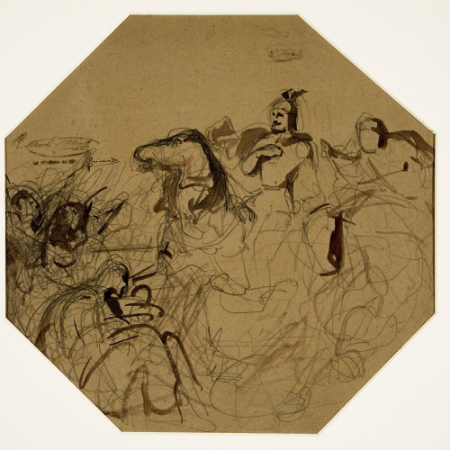 image for: Ramon Martí i Alsina - Dibuix preparatori per a les pintures del sostre del Liceu de Barcelona - Cap a 1862