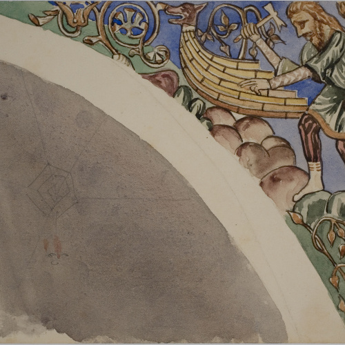 image for: Lluís Domènech i Montaner - Còpia de les pintures de Sixena: Construcció de l&#039;Arca de Noè - 1918