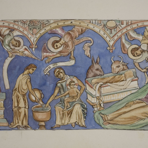 image for: Lluís Domènech i Montaner - Còpia de les pintures de Sixena: Naixement - 1918