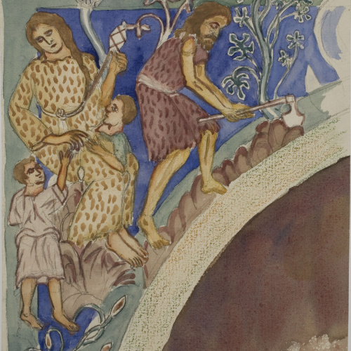 image for: Lluís Domènech i Montaner - Còpia de les pintures de Sixena: Treball d&#039;Adam i Eva - 1918