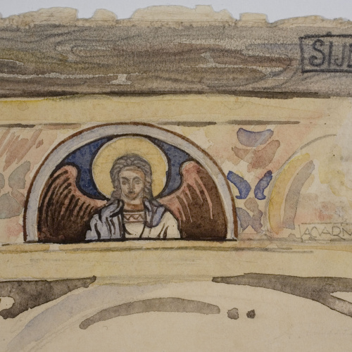 image for: Lluís Domènech i Montaner - Còpia de les pintures de Sixena: Fris amb àngel - 1918