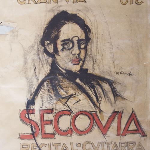 image for: Marià Andreu Estany - Dibuix preparatori per al cartell «Segovia / recital de guitarra» a les Galeries Laietanes - 1916