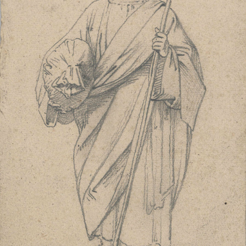 image for: Claudi Lorenzale - Estudi d&#039;home amb un farcell a la mà (anvers) / Estudi d&#039;home amb un farcell a la mà (revers) - Cap a 1850-1870