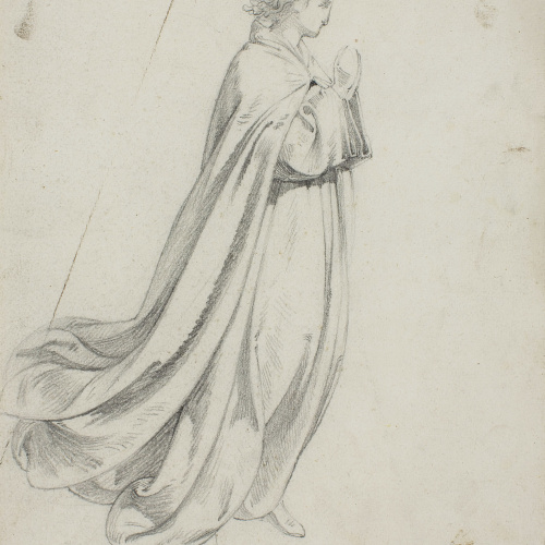 image for: Claudi Lorenzale - Estudi d&#039;àngel per al quadre de «L&#039;Assumpció de la Mare de Déu» (anvers) / Estudi d&#039;àngel per al quadre de «L&#039;Assumpció de la Mare de Déu» (revers) - Cap a 1871