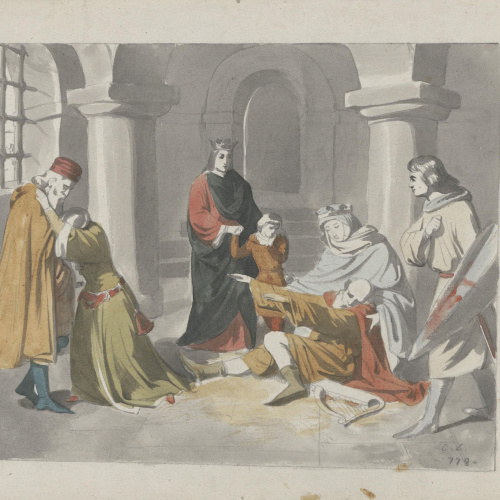 image for: Claudi Lorenzale - Escena històrica de la família Centelles - Cap a 1850-1855