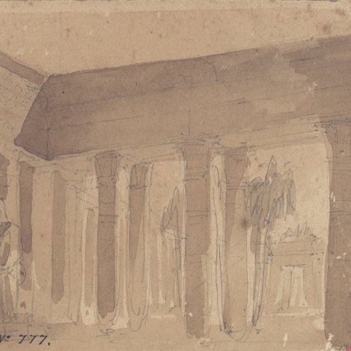 image for: Achille Battistuzzi - Interior d&#039;un temple egipci (escenografia) - Cap a 1850-1860