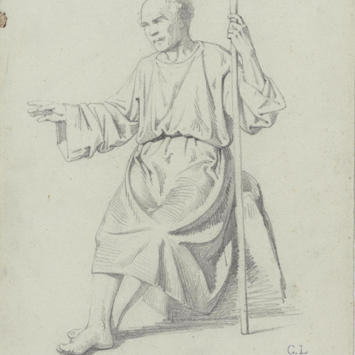 image for: Claudi Lorenzale - Home vell assegut - Cap a 1850-1855