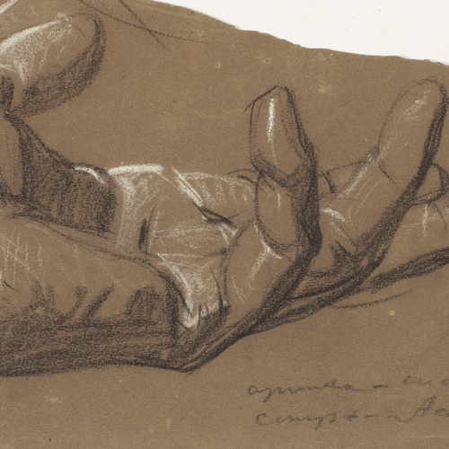 image for: Ramon Martí i Alsina - Estudi d&#039;una mà per al quadre El Sometent del Bruc - Cap a 1866