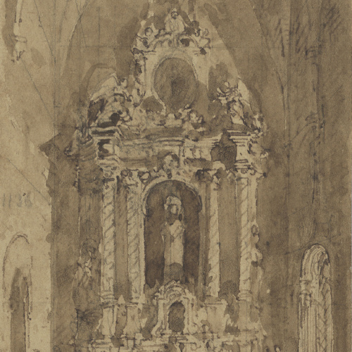 image for: Lluís Rigalt - Interior d&#039;una capella - Gener de 1877