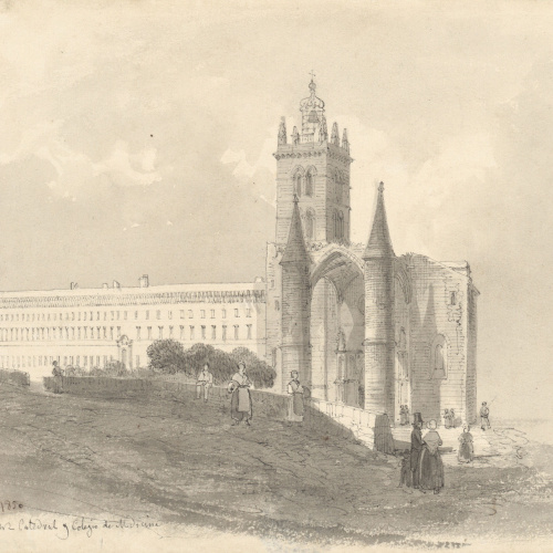 image for: Lluís Rigalt - Montpellier. Catedral y colegio de Medicina - 1850
