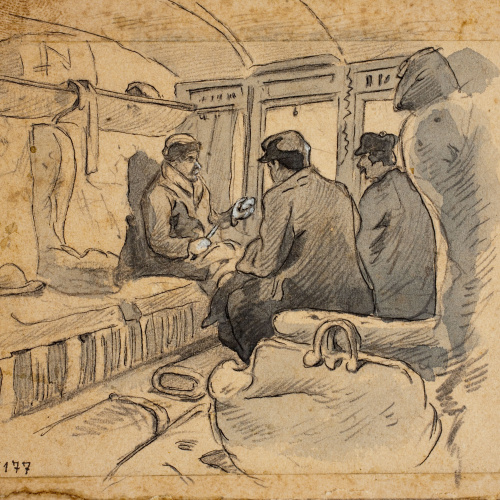 image for: Josep Lluís Pellicer - Interior d&#039;un ferrocarril de primera classe - 1874