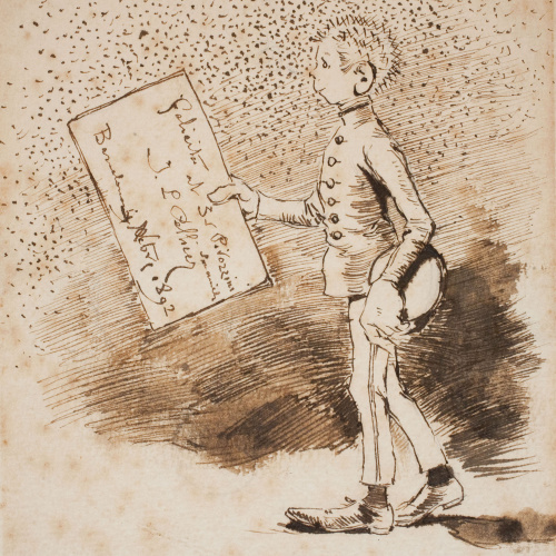 image for: Josep Lluís Pellicer - Felicitació per a Carles Pirozzini - 1892