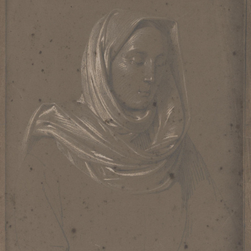 image for: Claudi Lorenzale - Estudi de cap de dona - Cap a 1860-1880