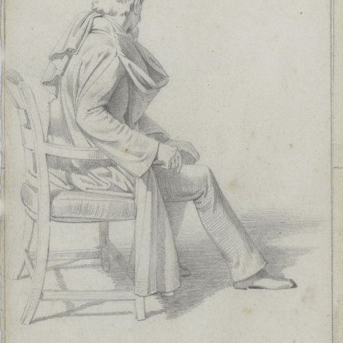 image for: Claudi Lorenzale - Home assegut en una butaca - Cap a 1840-1860