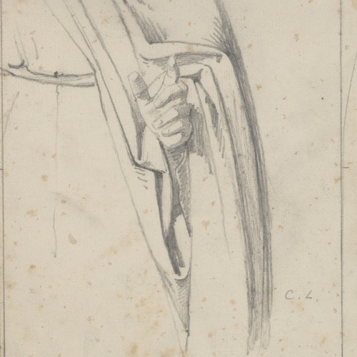 image for: Claudi Lorenzale - Estudi de la vestimenta d&#039;una màniga - Cap a 1850-1870