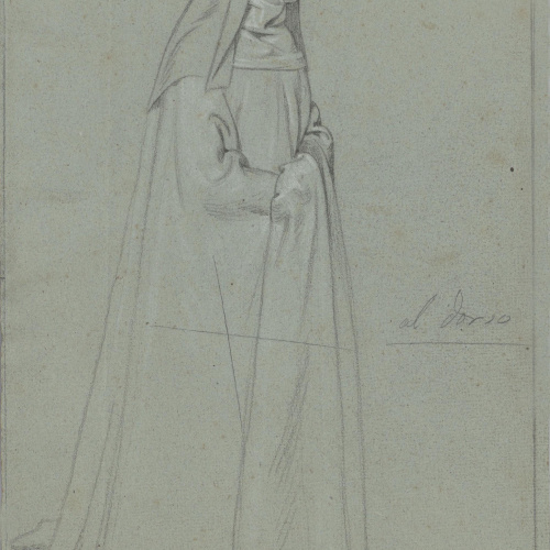 image for: Claudi Lorenzale - Figura de monja (anvers) / Figura d&#039;home amb túnica (revers) - Cap a 1850-1870