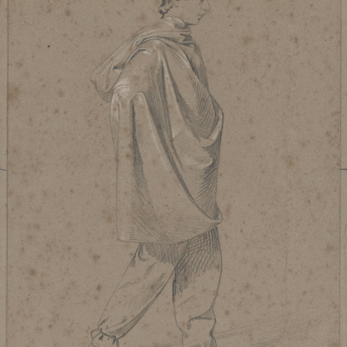 image for: Claudi Lorenzale - Home amb capa i barretina - Cap a 1840-1850