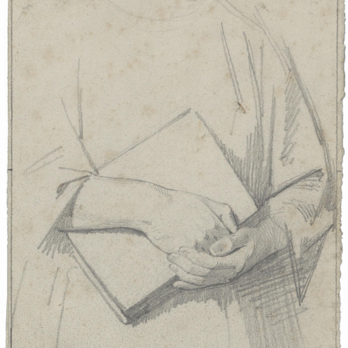 image for: Claudi Lorenzale - Figura amb llibre a les seves mans - Cap a 1850-1870