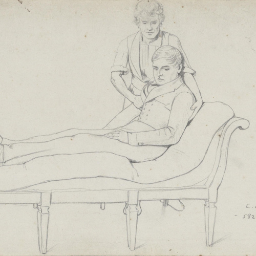 image for: Claudi Lorenzale - Infermer ajudant a incorporar-se a un home ajagut - Cap a 1840-1860