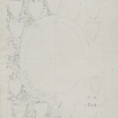 image for: Claudi Lorenzale - Estudi de marc per a un quadre o mirall - Cap a 1850-1870