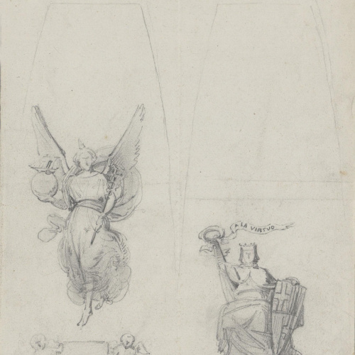 image for: Claudi Lorenzale - Estudi de l'Al·legoria del Comerç i de la Virtut del Treball - Cap a 1860-1880