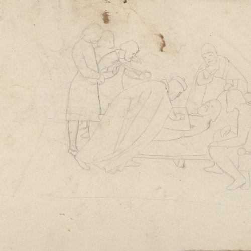 image for: Claudi Lorenzale - Estudi per al quadre «Origen de l&#039;escut del Comtat de Barcelona» (anvers) / Estudi per al quadre «Origen de l&#039;escut del Comtat de Barcelona» (revers) - Cap a 1843-1844 [1]