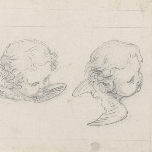 image for: Claudi Lorenzale - Dos caps de querubins - Cap a 1850-1870