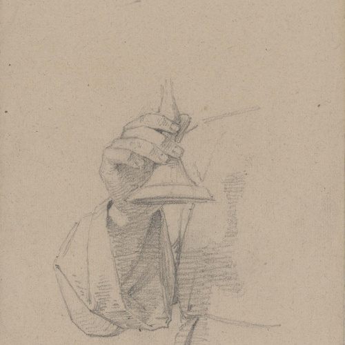 image for: Claudi Lorenzale - Estudi de mà sostenint un calze - Cap a 1850-1870