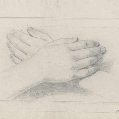 image for: Claudi Lorenzale - Estudi de dues mans creuades (anvers) / Estudi de dues mans creuades (revers) - Cap a 1850-1870 [1]