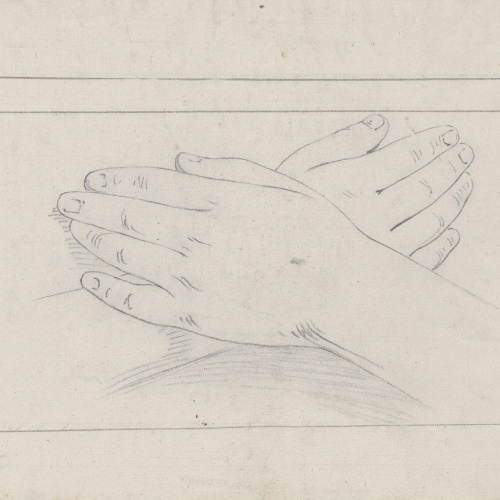 image for: Claudi Lorenzale - Estudi de dues mans creuades (anvers) / Estudi de dues mans creuades (revers) - Cap a 1850-1870