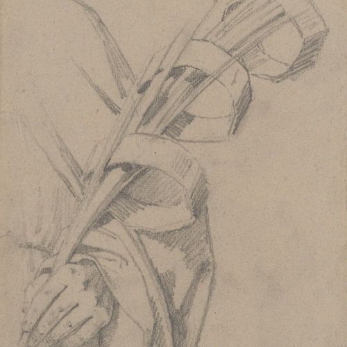 image for: Claudi Lorenzale - Estudi de mà sostenint una palma - Cap a 1850-1870
