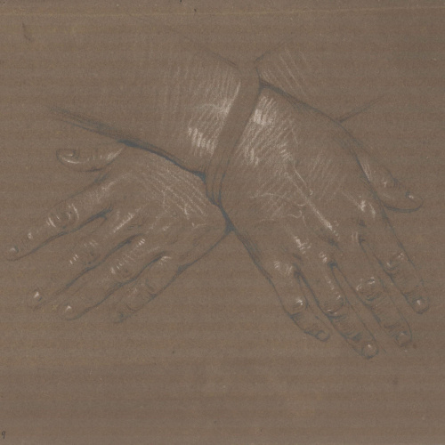 image for: Claudi Lorenzale - Estudi de dues mans creuades - Cap a 1850-1870