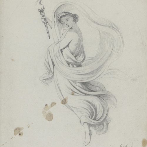 image for: Claudi Lorenzale - Estudi de l&#039;Al·legoria de l&#039;Estiu per al quadre del mateix nom - Cap a 1857