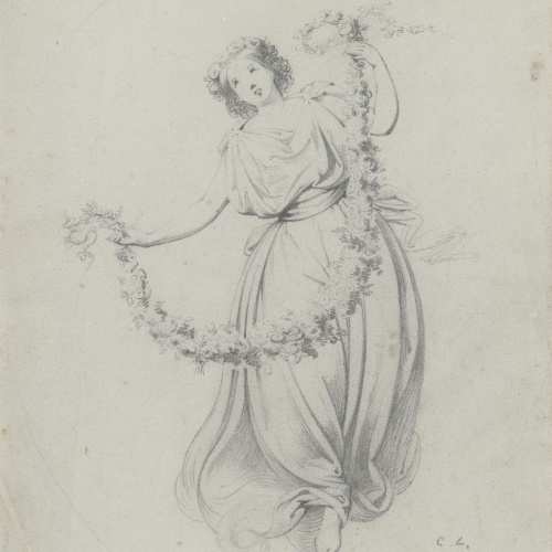 image for: Claudi Lorenzale - Estudi de l&#039;Al·legoria de la Primavera per al quadre del mateix nom - Cap a 1857