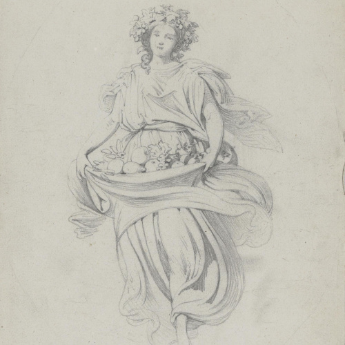 image for: Claudi Lorenzale - Estudi de l&#039;Al·legoria de la Tardor per al quadre del mateix nom - Cap a 1857