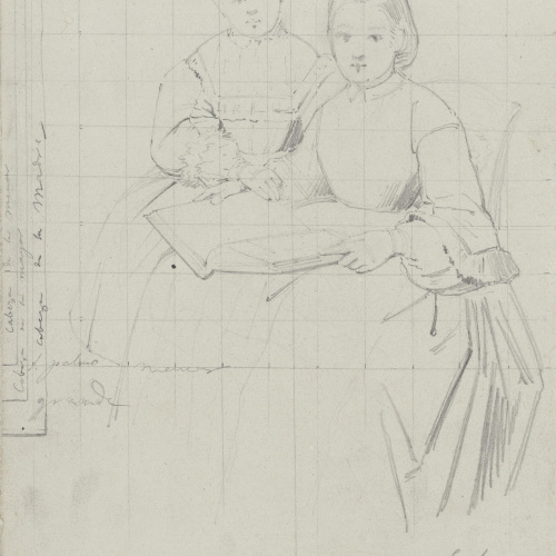 image for: Claudi Lorenzale - Estudi de dona amb la seva filla - Cap a 1860-1880