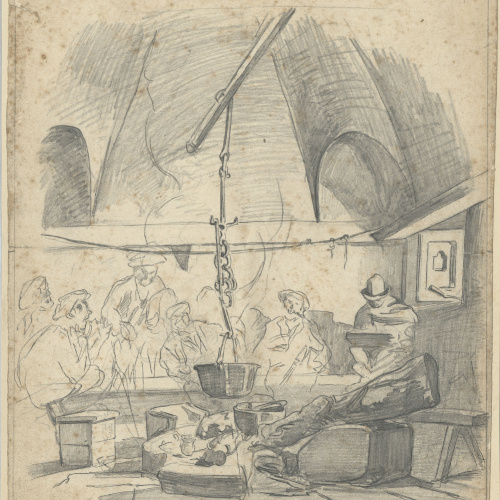 image for: Josep Lluís Pellicer - Llar de foc de l&#039;hostal Pinós - 1864