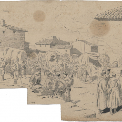 image for: Josep Lluís Pellicer - La plaza de Oteiza - 1875