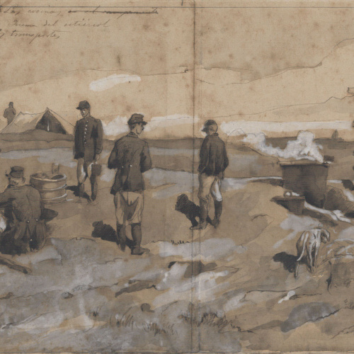 image for: Josep Lluís Pellicer - En el campamento - 1877