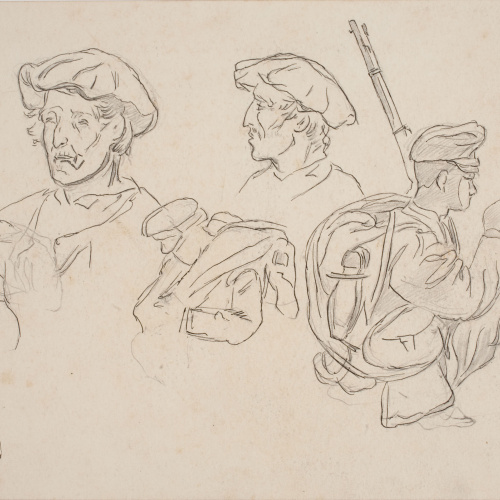image for: Josep Lluís Pellicer - Estudi de soldats - Cap a 1872-1876