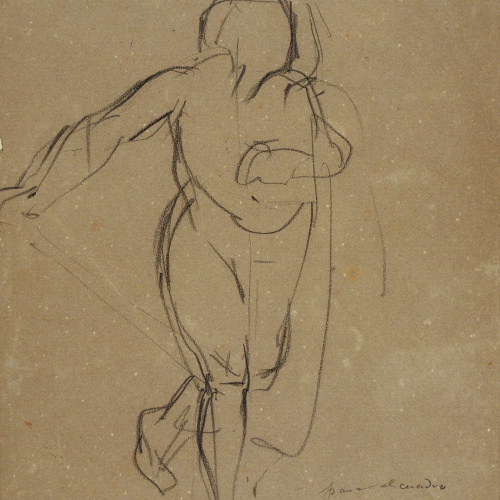 image for: Ramon Martí i Alsina - Estudi de figura en actitud de caminar per al quadre El Sometent del Bruc - Cap a 1866