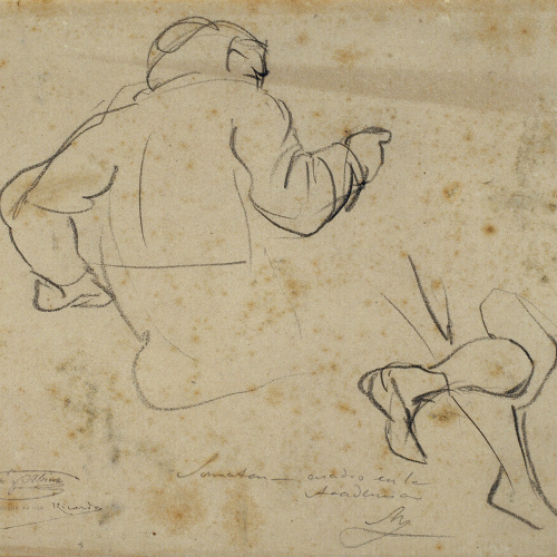 image for: Ramon Martí i Alsina - Dos estudis de cos i cames per al quadre «El Sometent del Bruc» - Cap a 1866