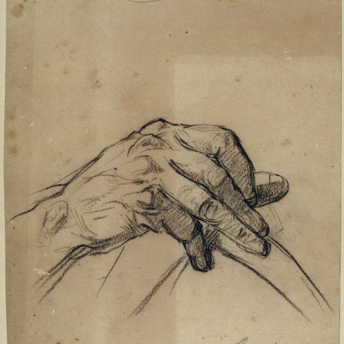 image for: Ramon Martí i Alsina - Estudi de mà per al quadre «El Sometent del Bruc» - Cap a 1866