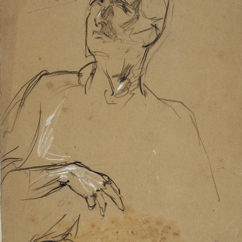 image for: Ramon Martí i Alsina - Estudi de part superior de figura per al quadre «El Somatent del Bruc» - Cap a 1866