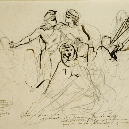 image for: Ramon Martí i Alsina - Estudi de figures per a un quadre al·legòric de la Pau entre França i Prússia - Cap a 1870-1871