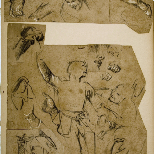 image for: Ramon Martí i Alsina - Estudi de figures i mans per al quadre del Quixot - Cap a 1860-1880